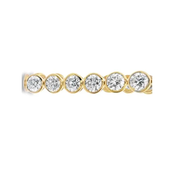 14K Yellow Gold Lab Created Diamond Bezel Tennis Bracelet