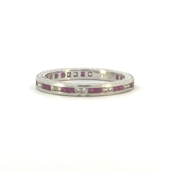 Platinum Diamond Ruby Fashion Ring Image 2 JMR Jewelers Cooper City, FL