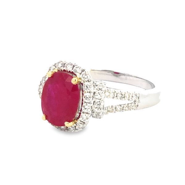 14K White Gold Diamond Ruby Ring Image 3 JMR Jewelers Cooper City, FL