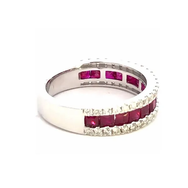 14K White Gold Diamond Ruby Ring Image 2 JMR Jewelers Cooper City, FL