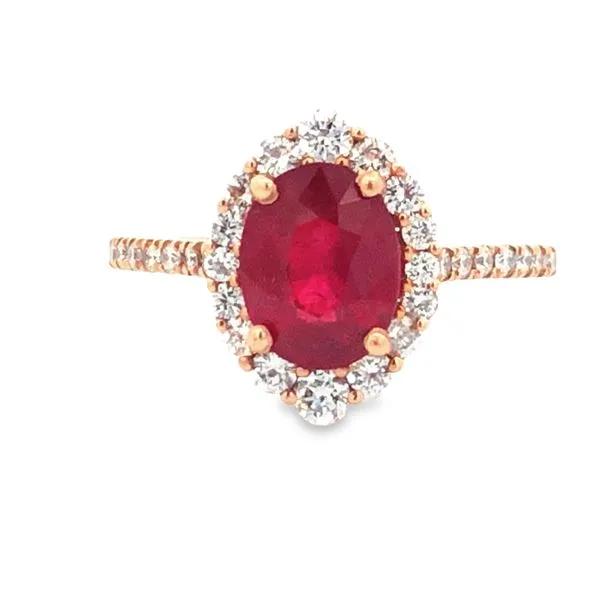 18K Rose Gold Ruby and Diamond Ring