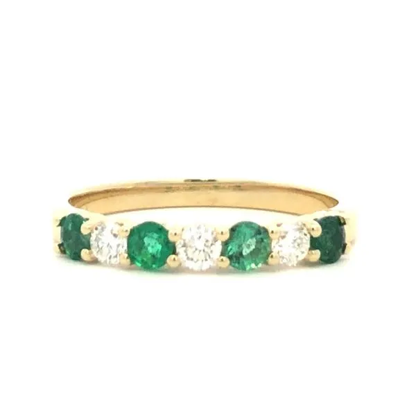 14Kt Yellow Gold Diamond Emerald Fashion Ring