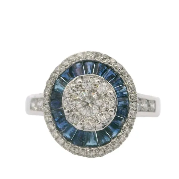 14Kt White Gold Sapphire and Diamond Fashion Ring JMR Jewelers Cooper City, FL