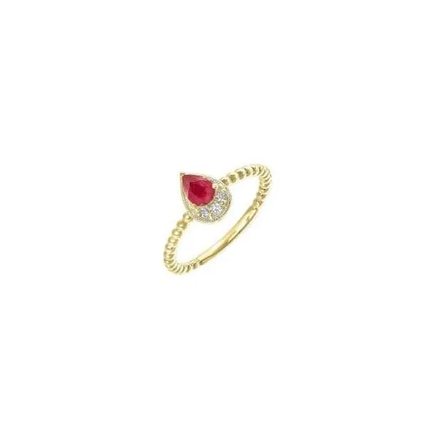 14Kt Yellow Gold Diamond and Ruby Fashion Ring