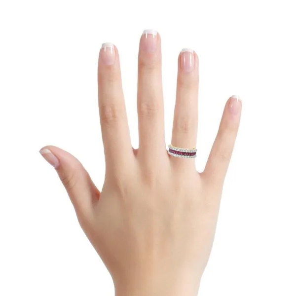 14 Karat Two-Tone Ruby and Diamond Fashion Ring