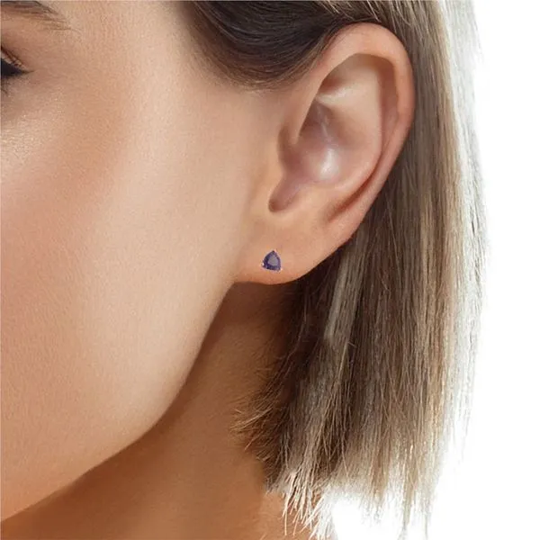 10K Rose Gold Amethyst Stud Earrings