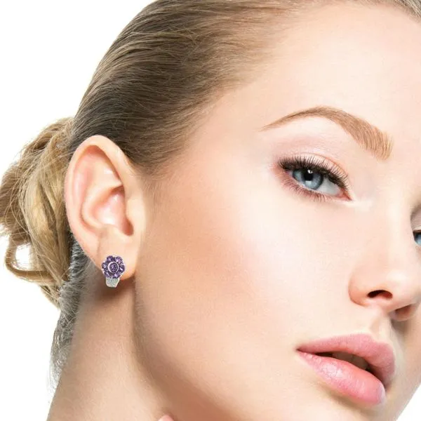 14Kt Yellow Amethyst Earrings Image 2 JMR Jewelers Cooper City, FL