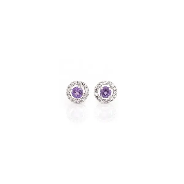 14Kt Sapphire Diamond Stud Earrings JMR Jewelers Cooper City, FL