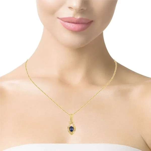 14 Karat Tanzanite and Diamond Pendant Image 2 JMR Jewelers Cooper City, FL