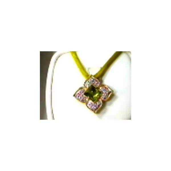 14K Yellow Gold Peridot and Diamond Pendant JMR Jewelers Cooper City, FL