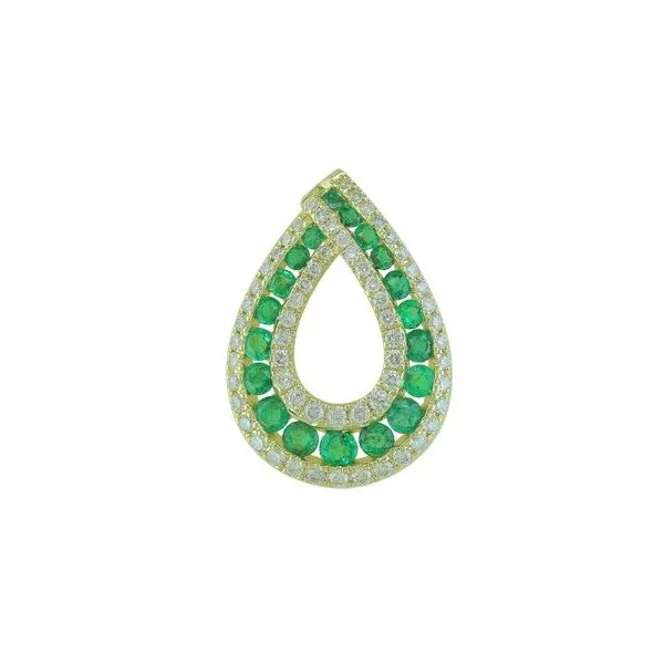 14Kt Yellow Gold Emerald Teardrop Pendant