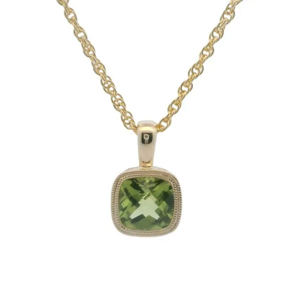14Kt Yellow Peridot Pendant