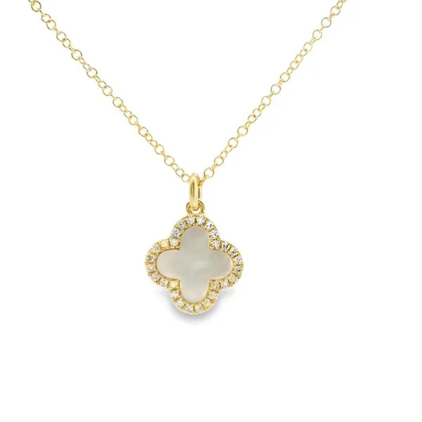 14Kt Yellow Gold Diamond, Black Onyx, and Mother of Pearl...