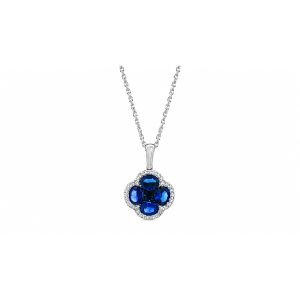 14 Karat White Sapphire and Diamond Pendant JMR Jewelers Cooper City, FL