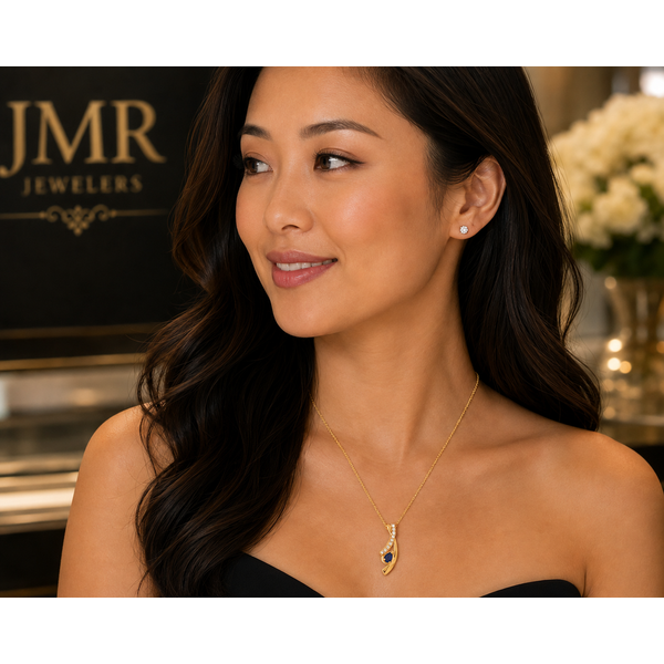 14 Karat Yellow Sapphire and Diamond Pendant Image 2 JMR Jewelers Cooper City, FL