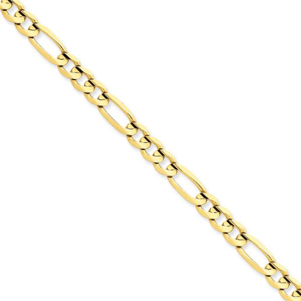 14K Yellow Gold 6MM Concave Open Figaro 8" Bracelet JMR Jewelers Cooper City, FL