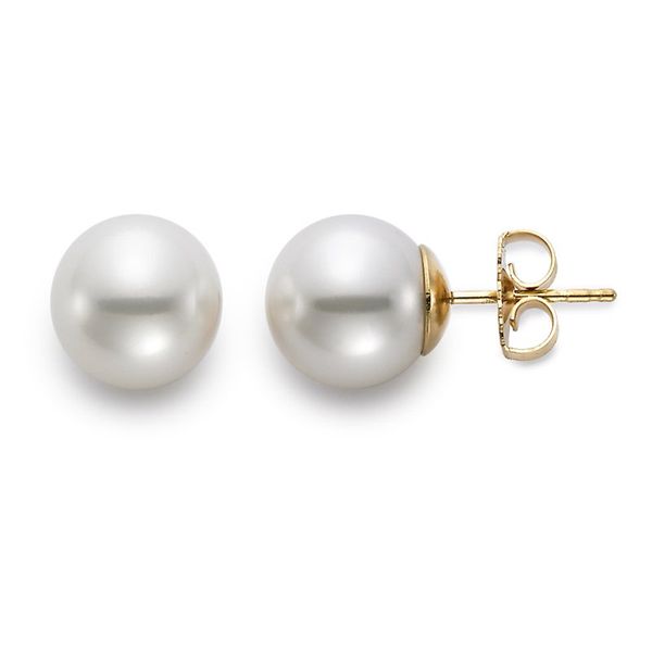 14K Yellow Fresh Water Pearl Stud Earrings JMR Jewelers Cooper City, FL