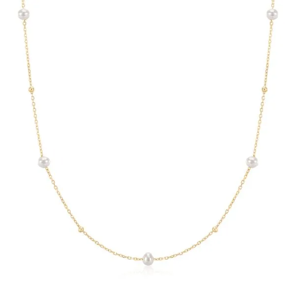 14K Yellow Gold Juliana Pearl Beaded Strand Necklace JMR Jewelers Cooper City, FL