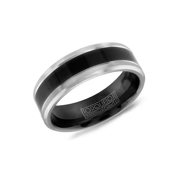 White/Black Cobalt Wedding Band