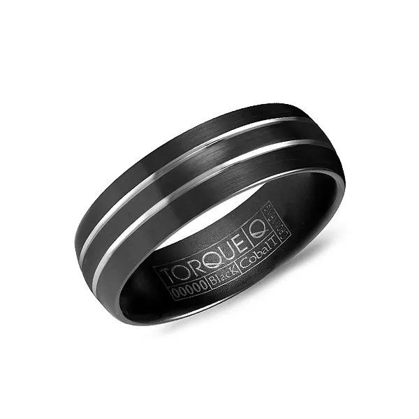 Black/White Cobalt Wedding Band