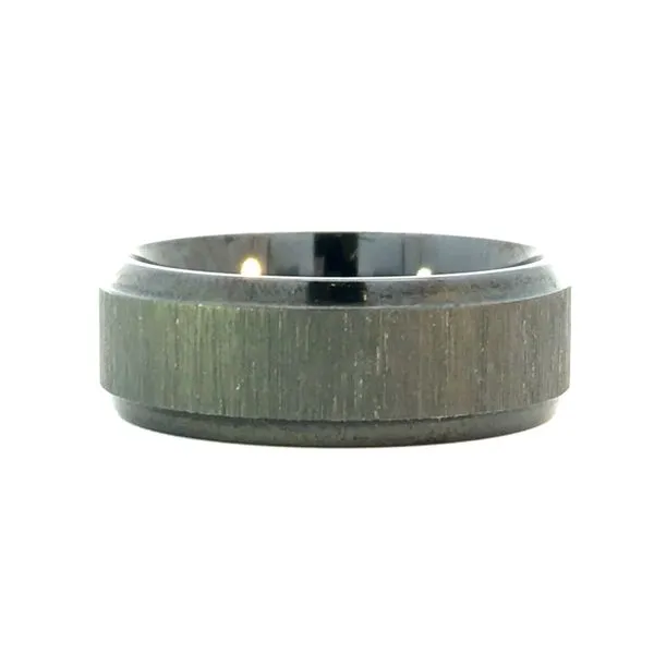Zirconium Cross Satin Black Polish Wedding Band similar item image