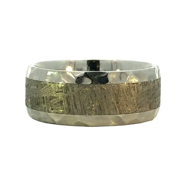 CobaltChrome Meteorite Rock Polish Wedding Band similar item image