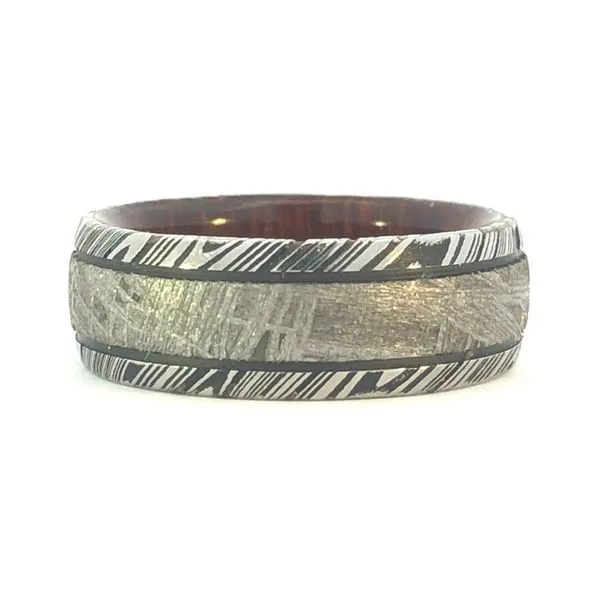 Damascus Woodgrain Meteorite Wedding Band similar item image