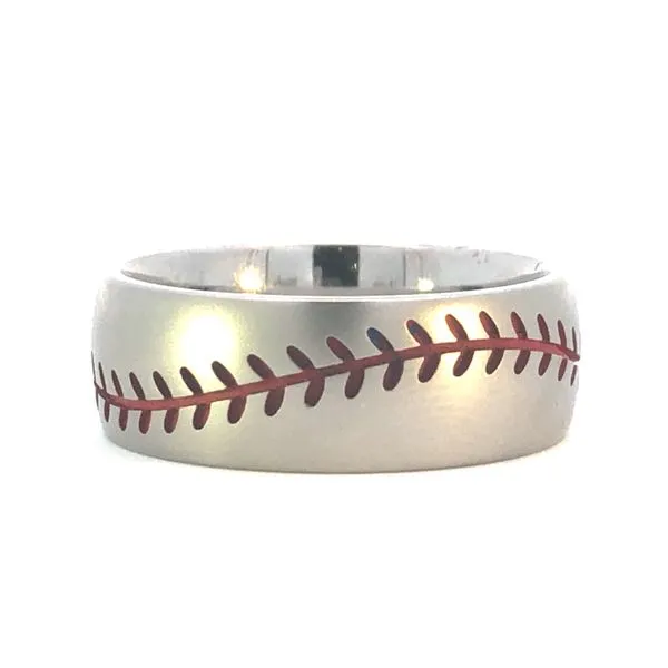 Cobalt Chrome Baseball USMC Red Out Wedding Band