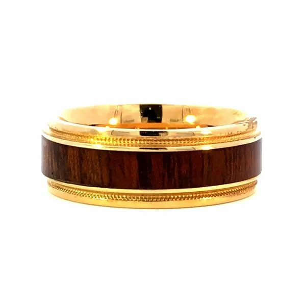 14KY Hardwood/Polish Wedding Band