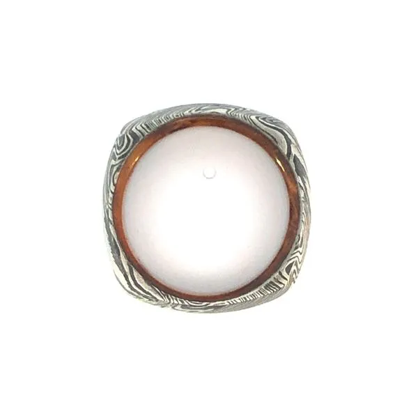 Damascus Woodgrain Squared Acid Wedding Band