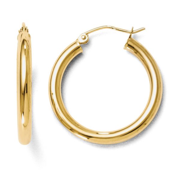 14K Yellow Gold Hoop Earrings JMR Jewelers Cooper City, FL