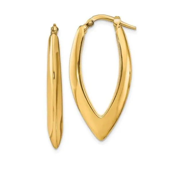 14K Yellow Gold Oval Hoop Earrings similar item image