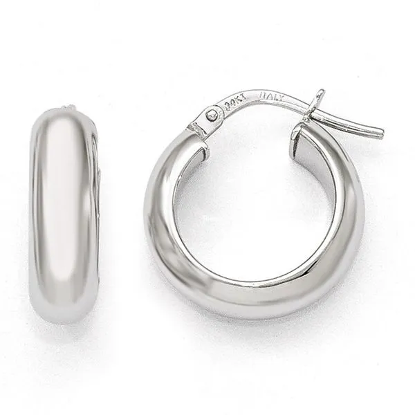 14K White Gold Polished Hoops Earrings similar item image