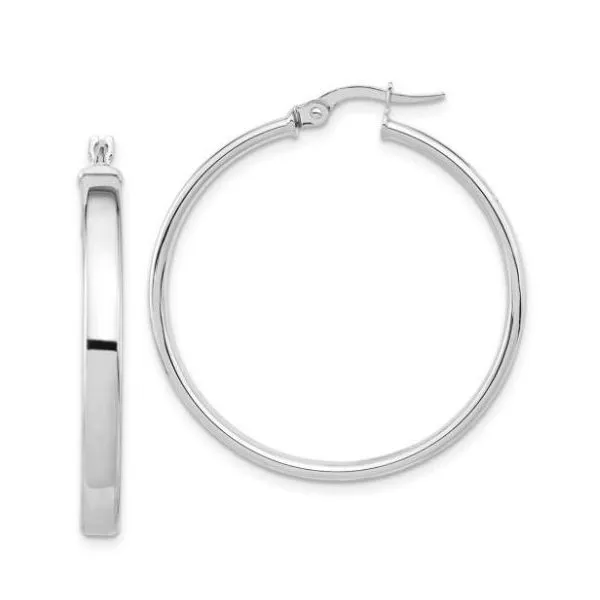 14K White Gold Hoop Earrings similar item image