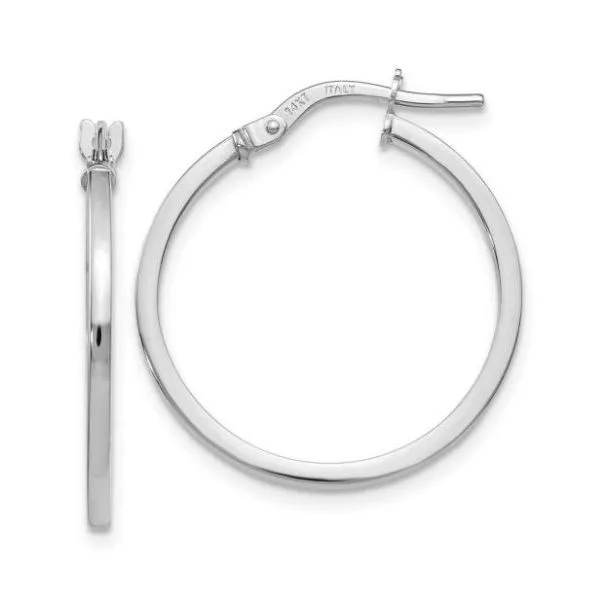14K White Gold Hoop Earrings JMR Jewelers Cooper City, FL