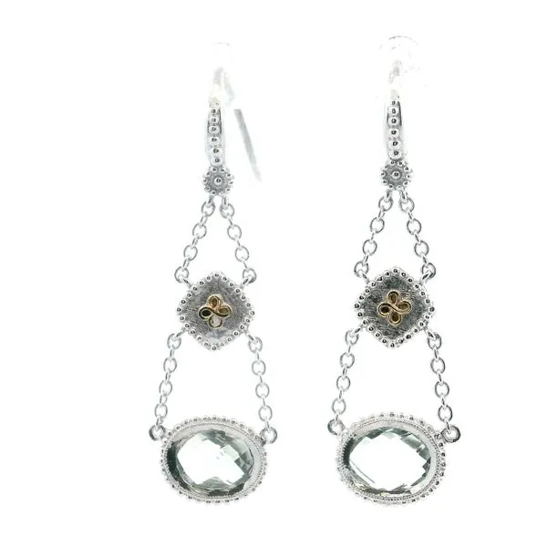 Green Amethyst Silver Earrings