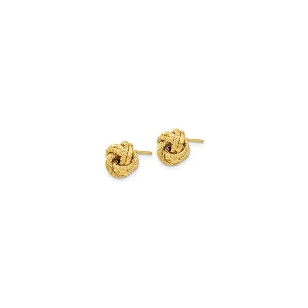 14K Yellow Gold D/C Love Knot Earrings