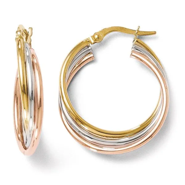 Tri color hoop earrings online