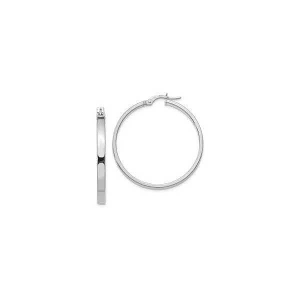 14K White Gold Hoop LE1349 Earrings