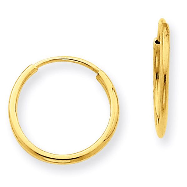 14Kt Yellow Endless Hoop Earrings JMR Jewelers Cooper City, FL
