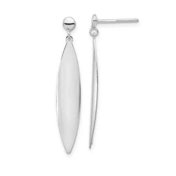 14K White Gold Polished Post Dangle Earrings