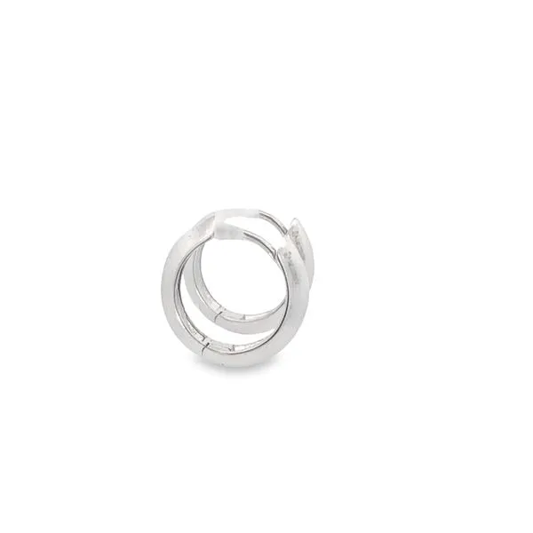 14 Karat White Gold Hinged Hoop Earrings