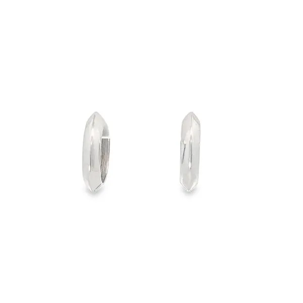 14 Karat White Gold Hinged Hoop Earrings