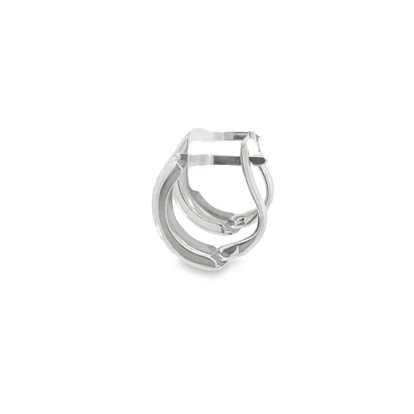 14 Karat White Gold Omega Back Earrings