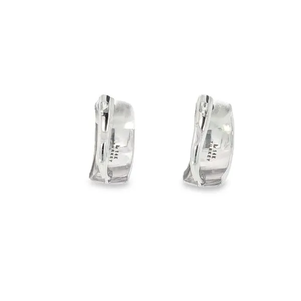 14 Karat White Gold Omega Back Earrings