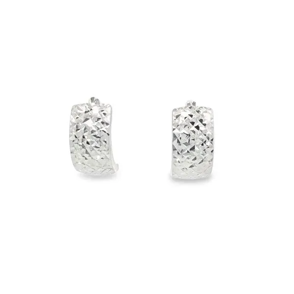 14 Karat White Gold Omega Back Earrings