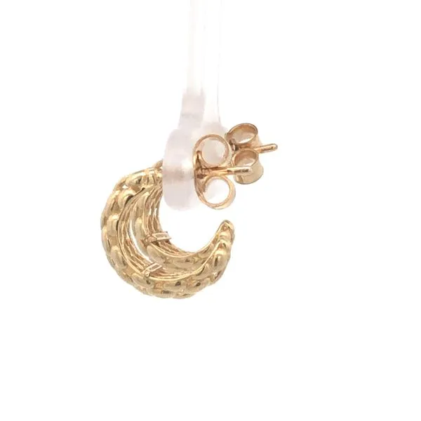 14 Karat Yellow Gold J-Hoop Earrings