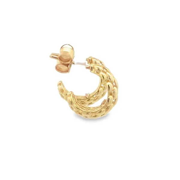 14 Karat Yellow Gold J-Hoop Earrings