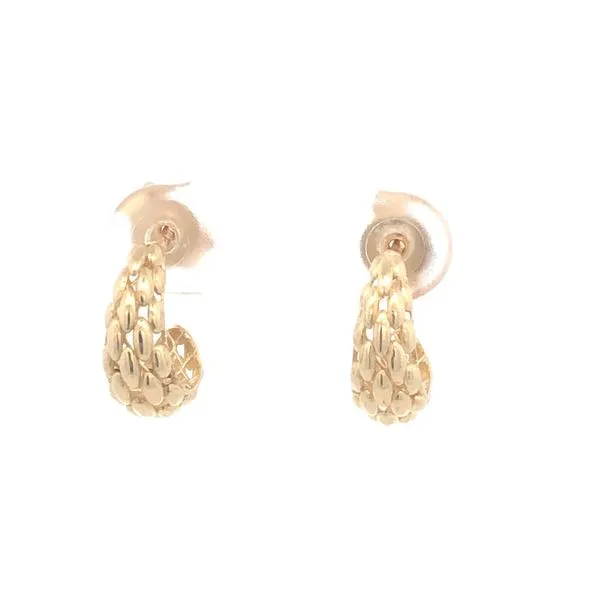 14 Karat Yellow Gold J-Hoop Earrings