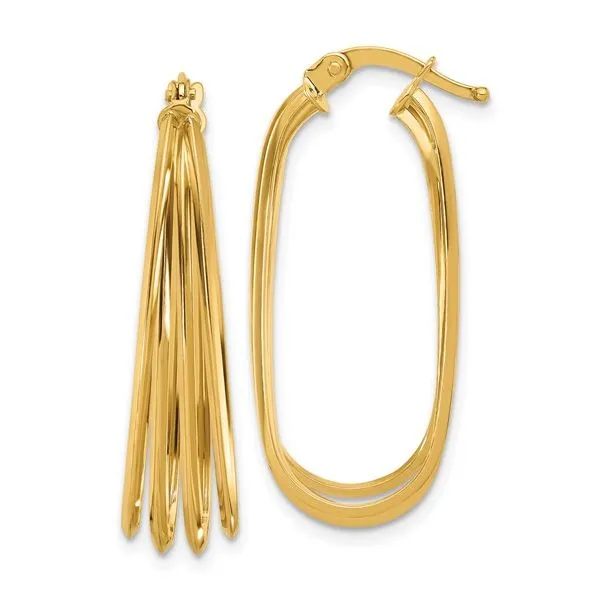 14Kt Yellow Gold 4 Oval Hoop Earrings JMR Jewelers Cooper City, FL